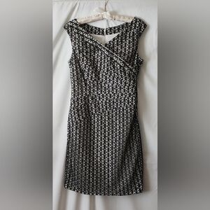 Signature by Sangria Black and unique Lace Dress Knee-Length Sleeveless